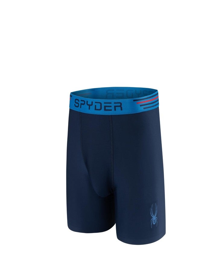 Spyder Mens Boxer Briefs 4 Pack Poly Spandex Performance Underwear/Bonded Hem Boxer Briefs (Red/Navy/Black/Blue, Medium) - Image 5